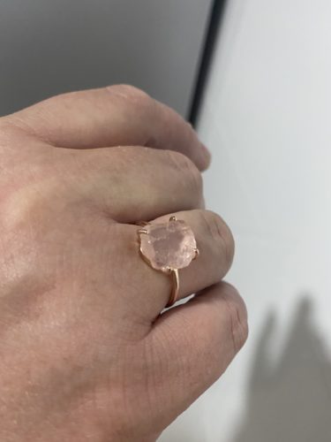 Raw Crystal Ring Rose Quartz photo review